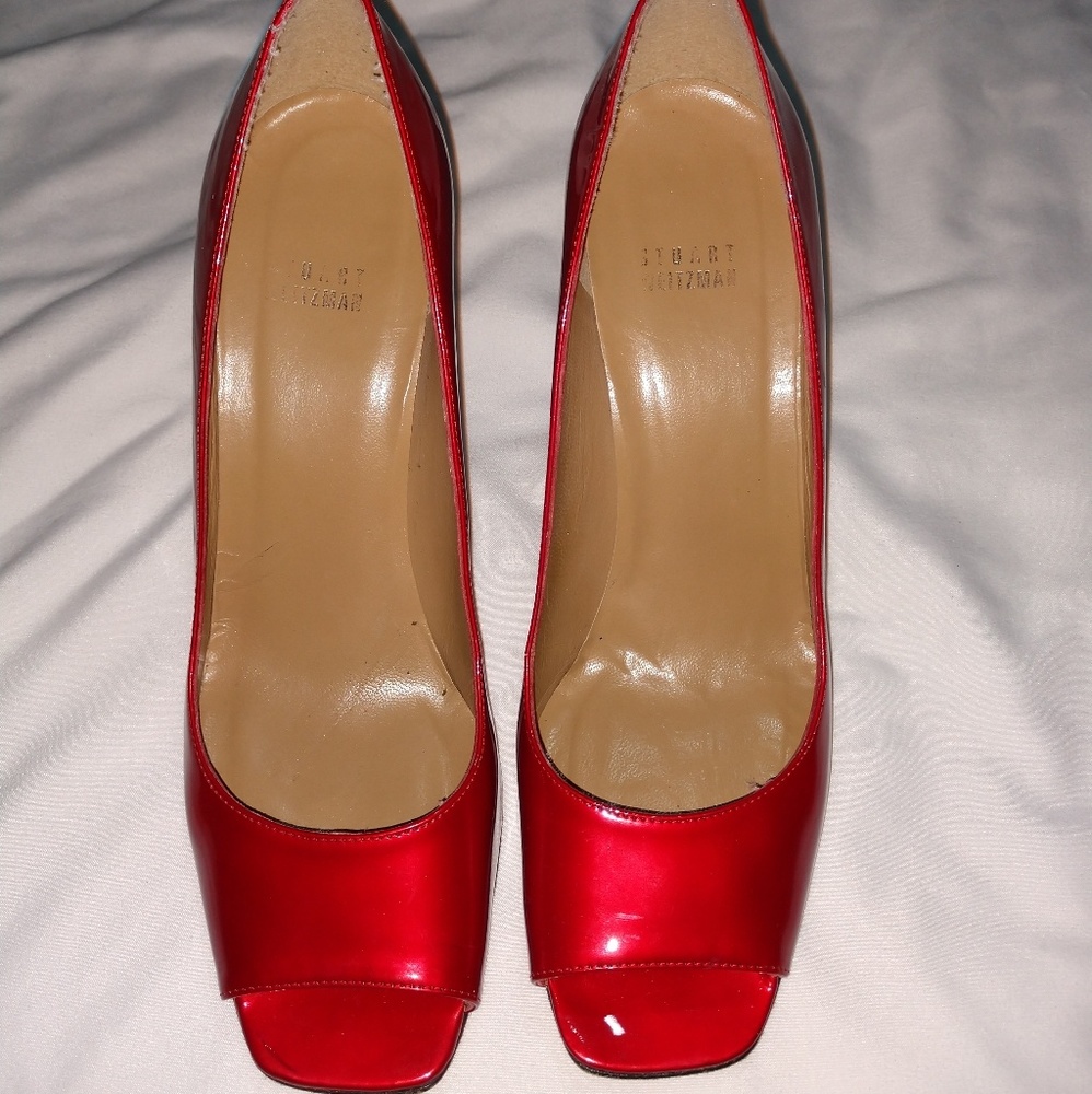 Stuart Weitzman sz 9.5 Red Patent Leather Heels